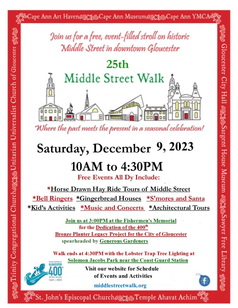 We are Celebrating our 25th Year with a horse drawn hay ride of Middle Street from Noon to 3PM. (weather permitting!)